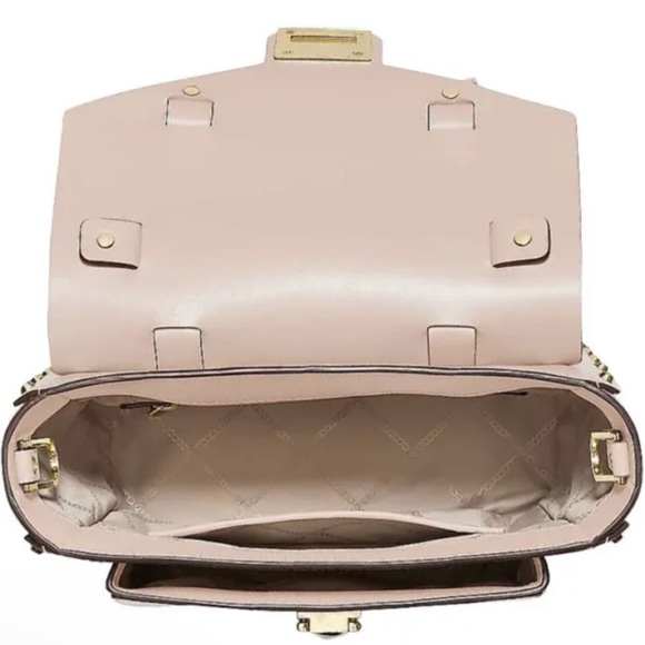 Michael Kors Manhattan Medium Top Handle School Satchel Powder Blush Leather - Picture 4 of 5